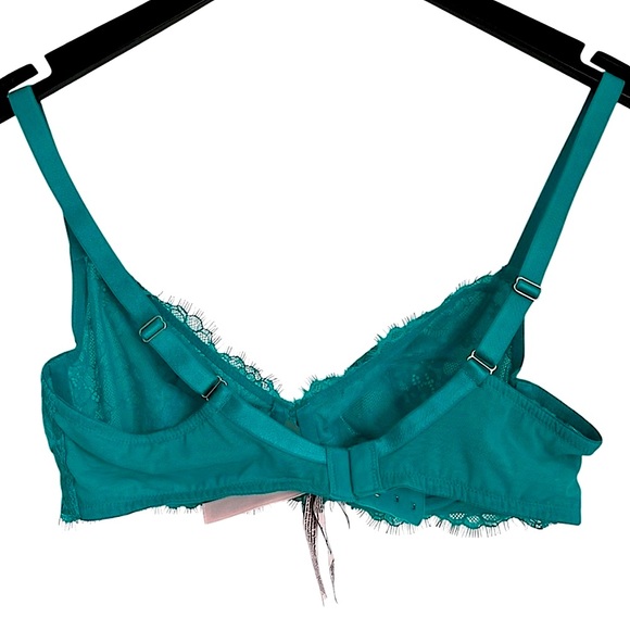 Victoria’s Secret Dream Angel Unlined Demi Sheer Lace Teal Bra - Size 36C - Picture 3 of 10